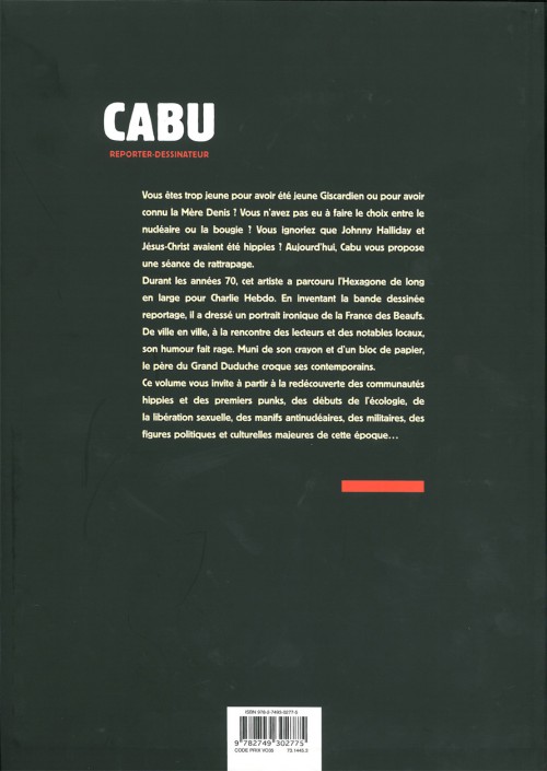 Verso de l'album Cabu reporter-dessinateur Les années 70