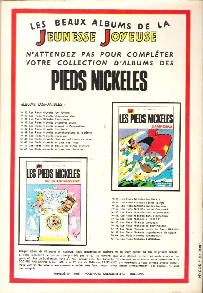 Verso de l'album Bibi Fricotin 2e Série - Societé Parisienne d'Edition Tome 61 Bibi Fricotin spéléologue
