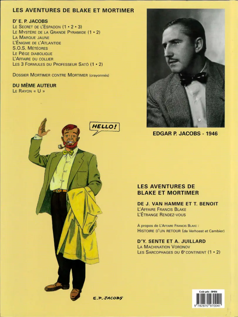 Verso de l'album Blake et Mortimer Tome 2 Le Secret de l'Espadon - Tome 2