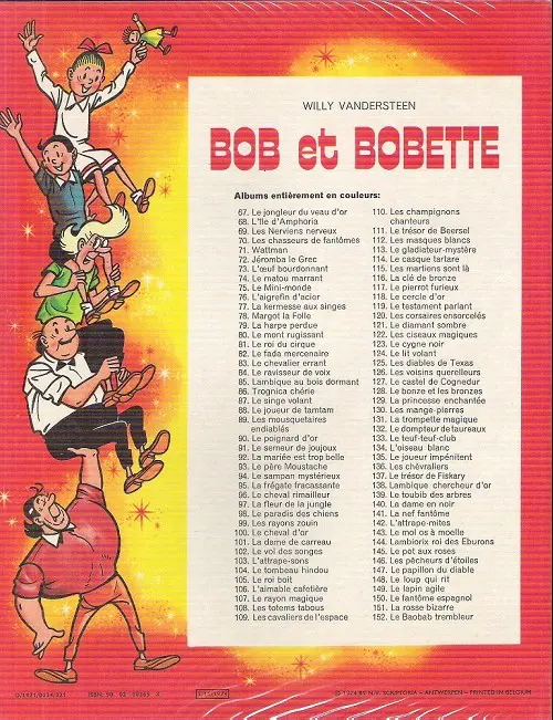 Verso de l'album Bob et Bobette Tome 115 Les martiens sont là