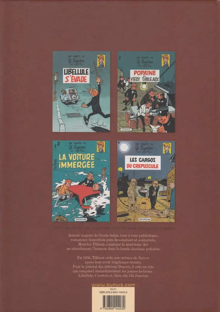 Verso de l'album Gil Jourdan Intégrale Tome 1 L'intégrale 1