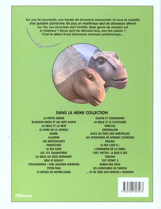 Verso de l'album Dinosaure