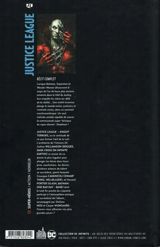 Verso de l'album Justice League – Knight Terrors