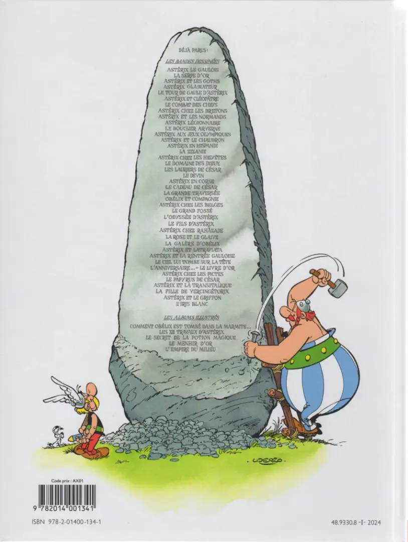 Verso de l'album Astérix Tome 1 Astérix le Gaulois