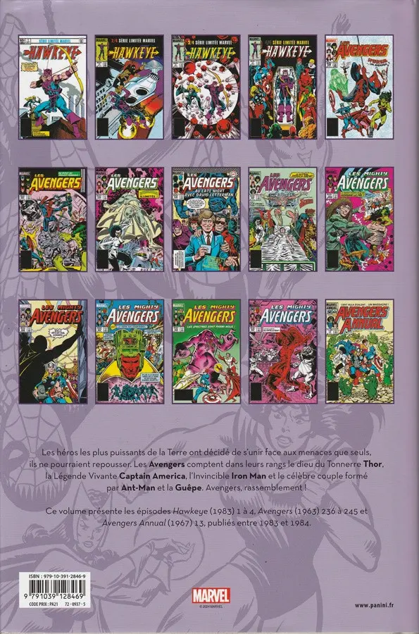 Verso de l'album The Avengers - L'intégrale Tome 21 1983-1984