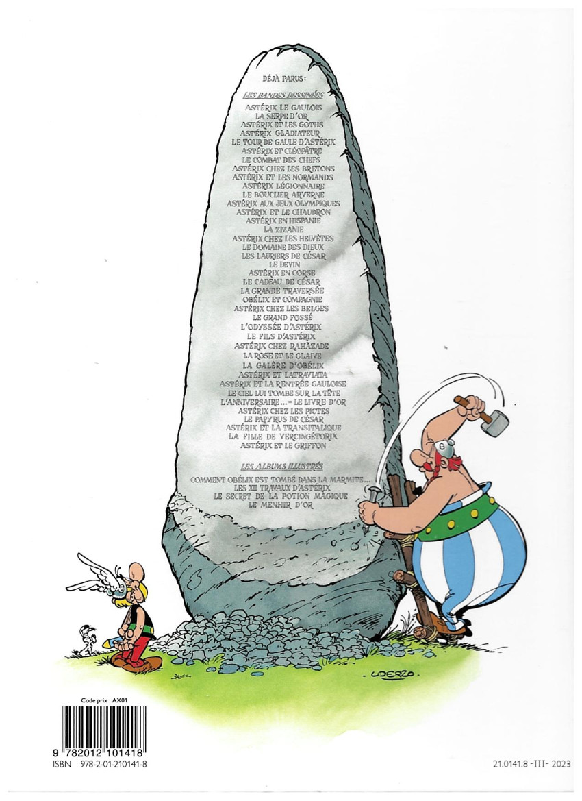 Verso de l'album Astérix Tome 9 Astérix et les Normands