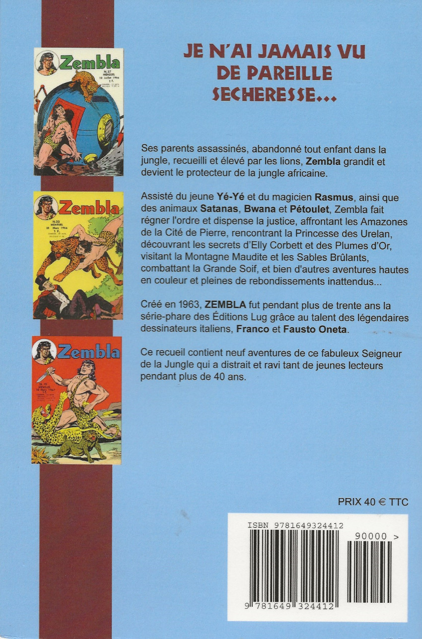 Verso de l'album Zembla Tome 15