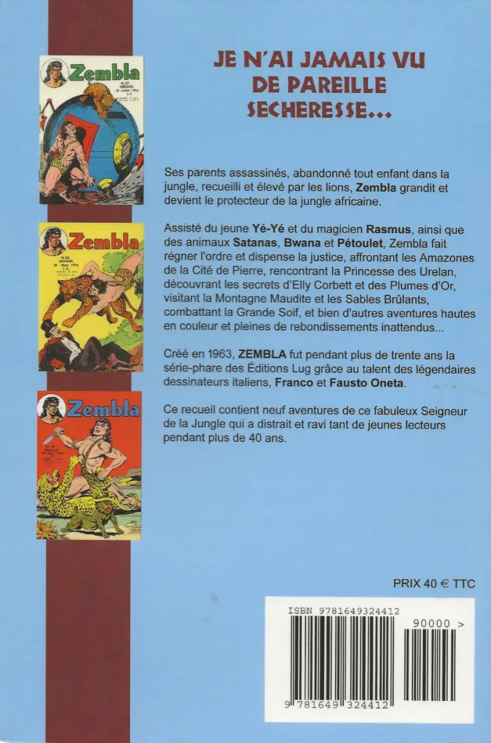 Verso de l'album Zembla Tome 15
