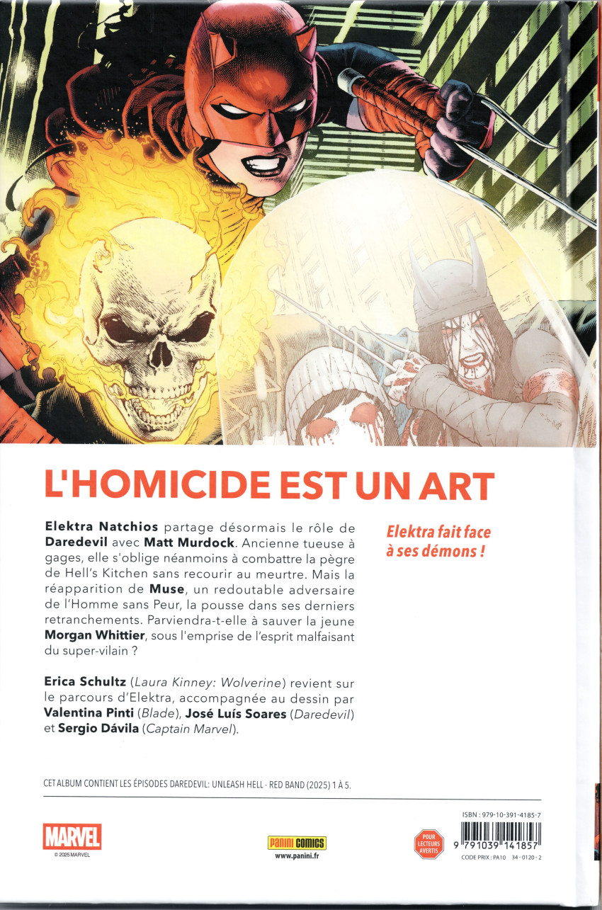 Verso de l'album Daredevil Red Band 1 L'enfer sur Terre