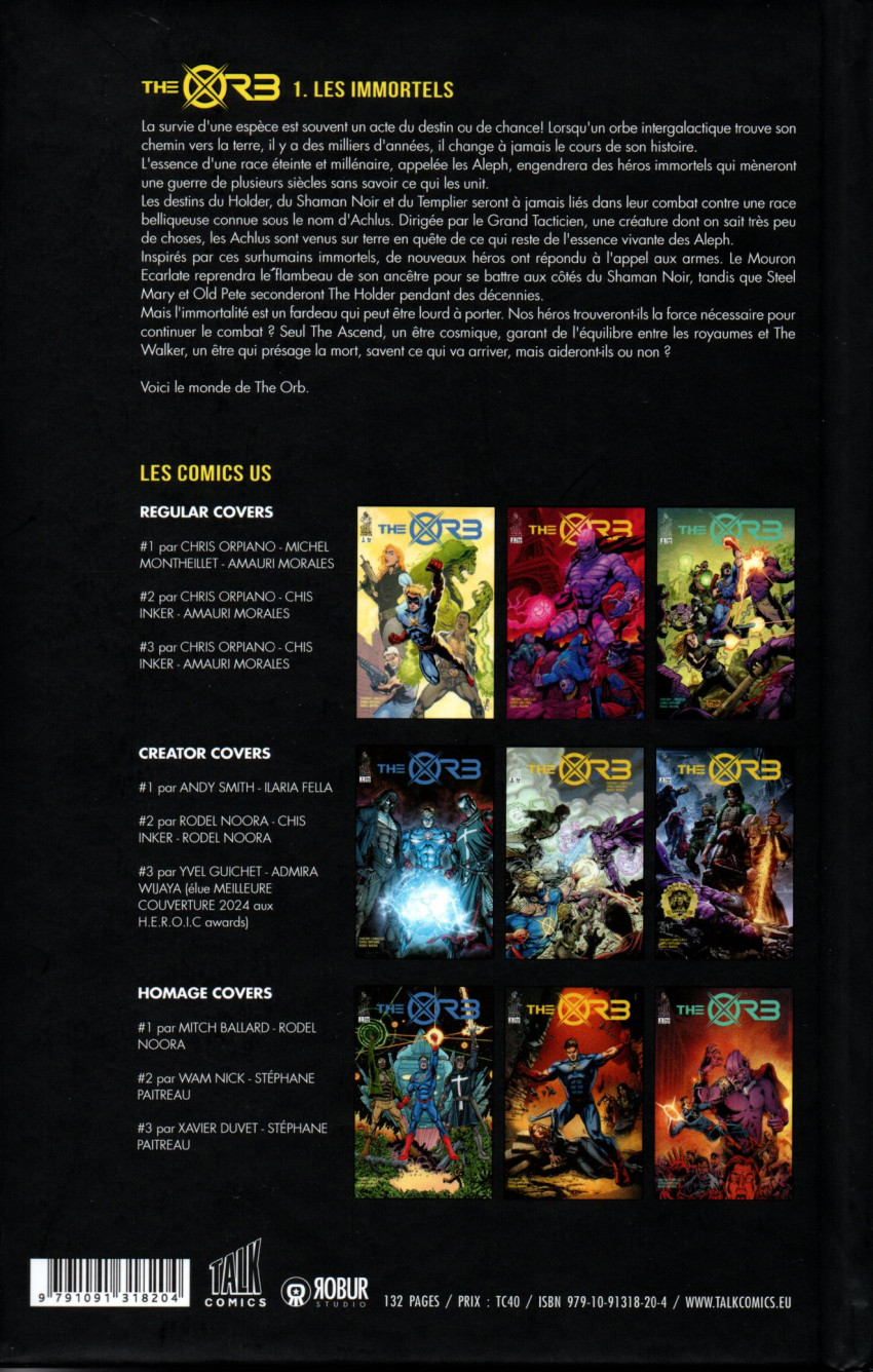 Verso de l'album The Orb 1 Les immortels