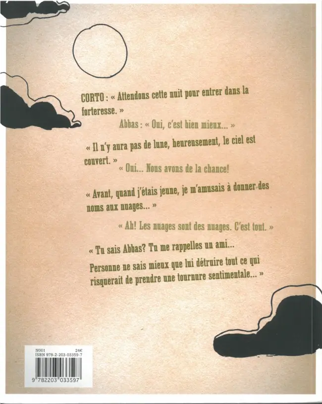 Verso de l'album Corto Maltese En Noir et Blanc Tome 9 La Maison Dorée de Samarkand