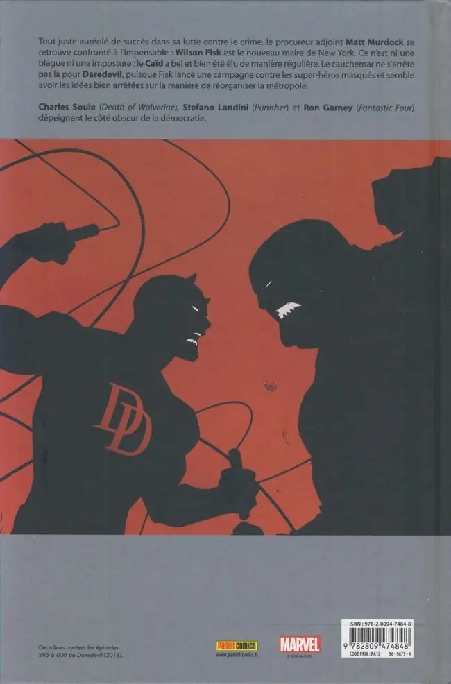 Verso de l'album Daredevil Legacy Tome 1 Fisk : Le Maire