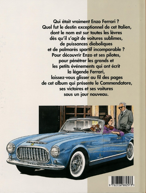 Verso de l'album Enzo Ferrari L'homme aux voitures rouges