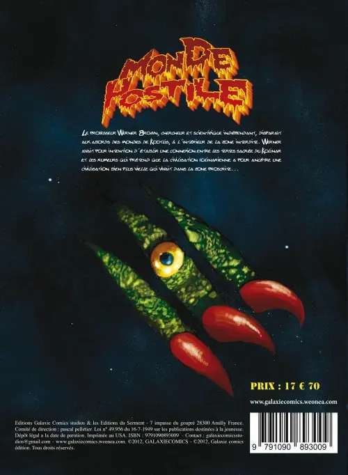 Verso de l'album Monde Hostile Tome 1 Naufrage sur Kootlis