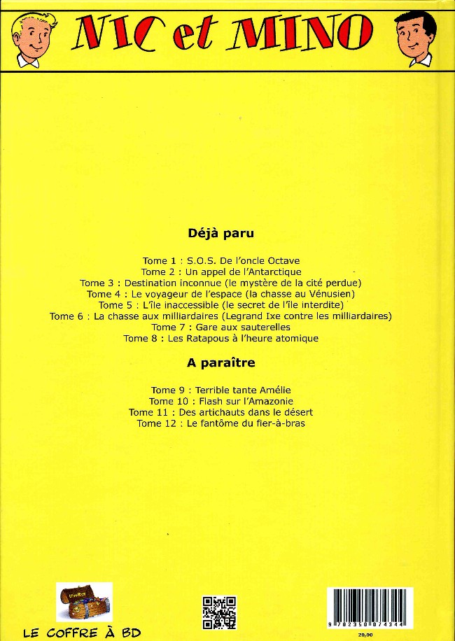 Verso de l'album Nic et Mino Le Coffre à BD Tome 8 Les Ratapous à l'heure atomique
