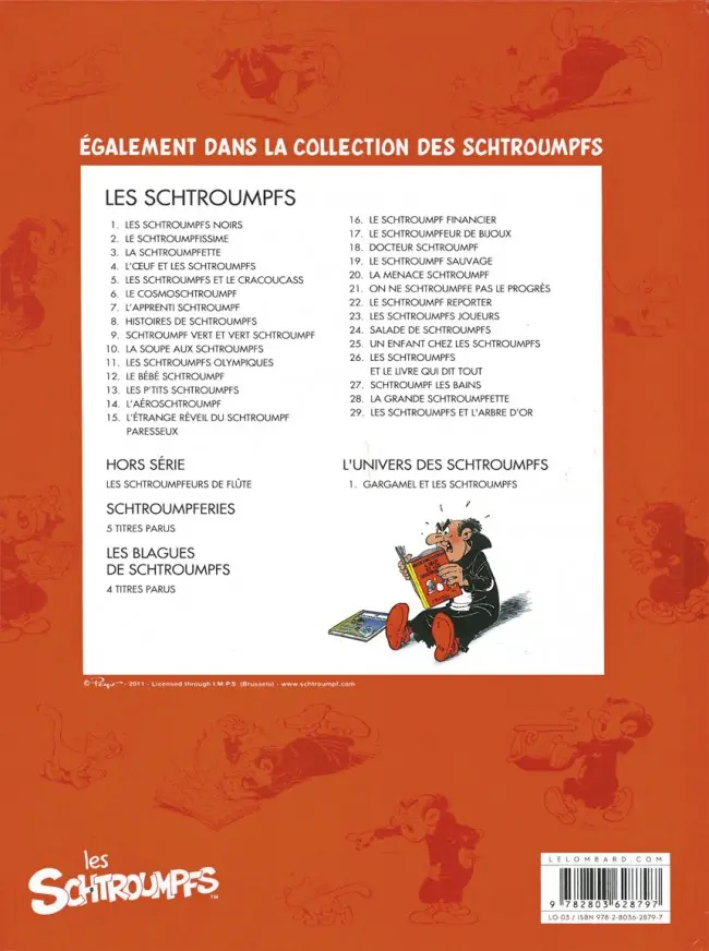 Verso de l'album L'univers des Schtroumpfs Tome 1 Gargamel et les Schtroumpfs