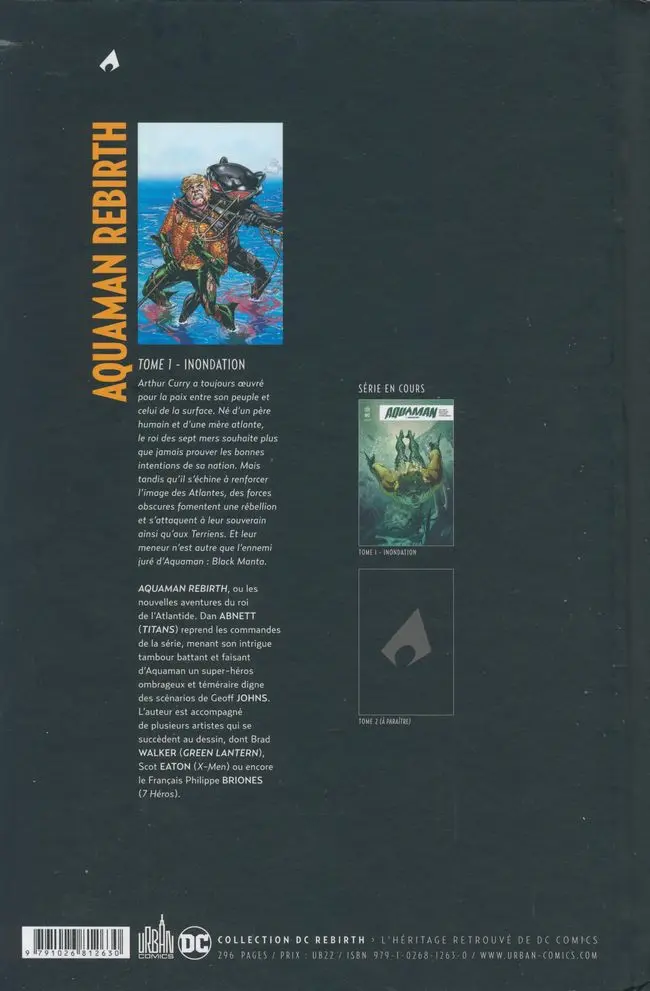 Verso de l'album Aquaman Rebirth Tome 1 Inondation