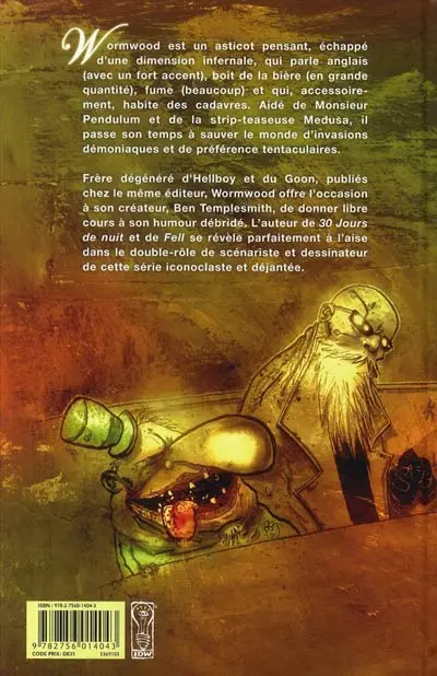 Verso de l'album Wormwood Tome 1 Gentleman zombie