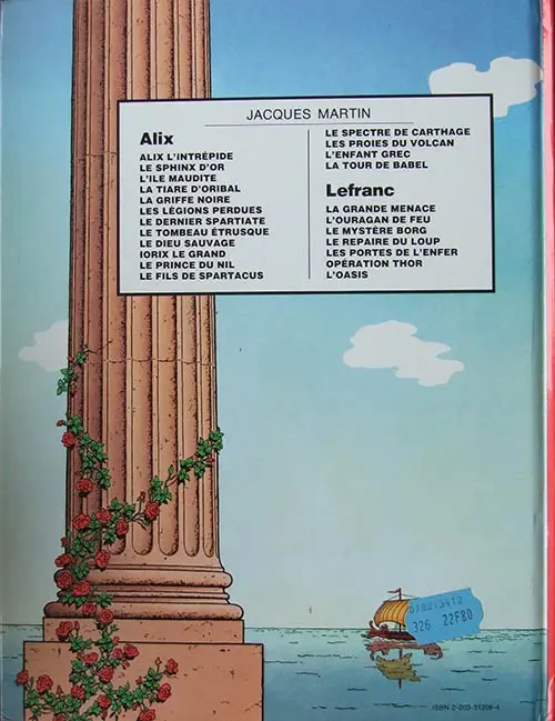 Verso de l'album Alix Tome 2 Le Sphinx d'or