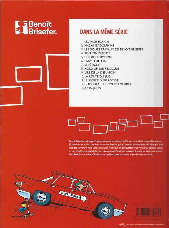 Verso de l'album Benoît Brisefer Tome 1 Les taxis rouges