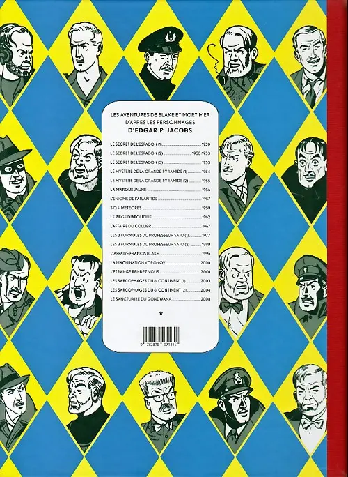 Verso de l'album Blake et Mortimer Tome 2 Le Secret de l'Espadon - L'Evasion de Mortimer