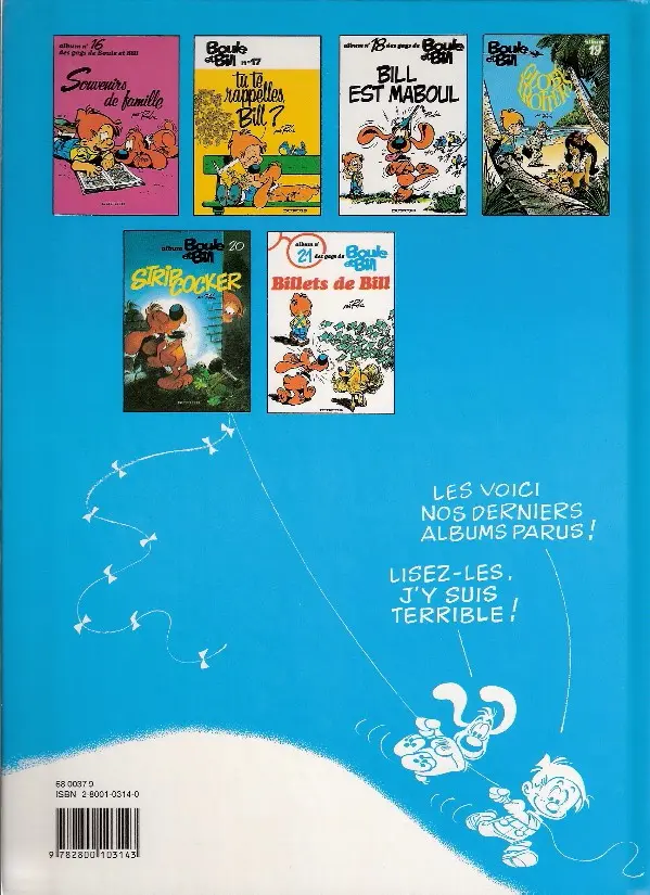 Verso de l'album Boule & Bill Tome 9 Une vie de chien !