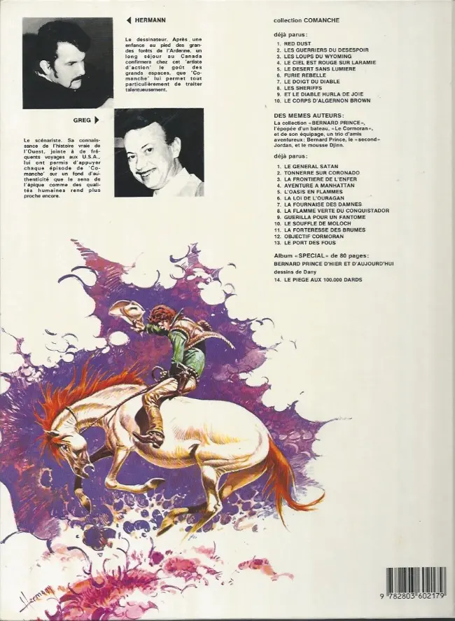 Verso de l'album Comanche Tome 3 Les Loups du Wyoming