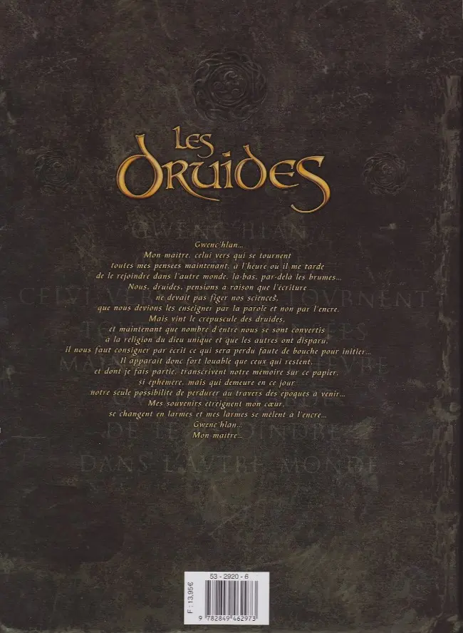 Verso de l'album Les Druides Tome 1 Le mystère des Oghams