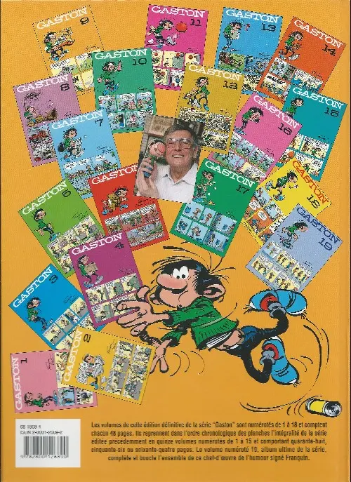 Verso de l'album Gaston Tome 9 Édition spéciale 40e anniversaire