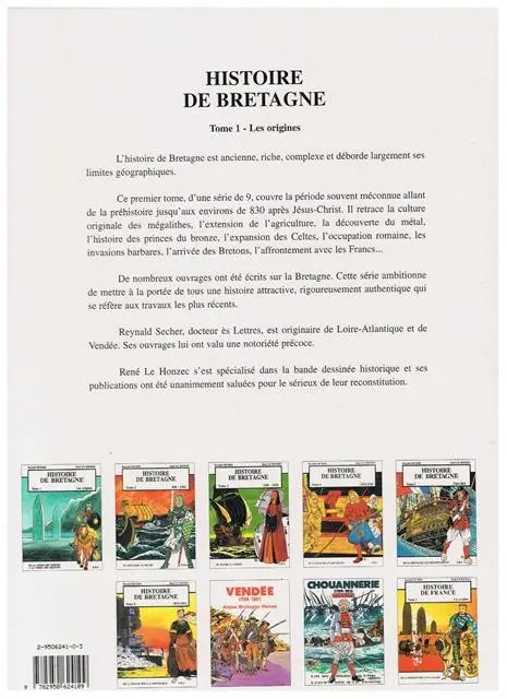 Verso de l'album Histoire de Bretagne Tome 1 De la terre des pierres à la terre des Bretons