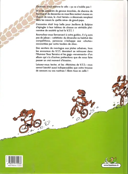 Verso de l'album Histoires de VTT On the rock