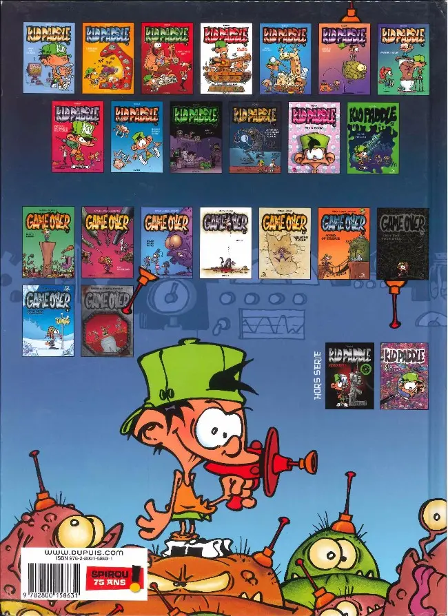 Verso de l'album Kid Paddle Tome 4 Full métal casquette