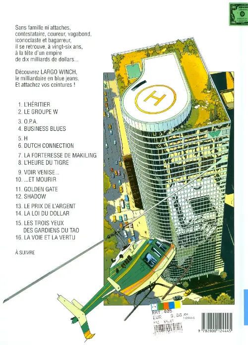 Verso de l'album Largo Winch Tome 8 L'heure du tigre