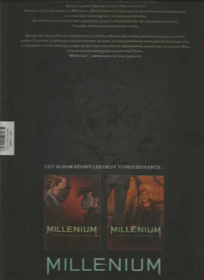 Verso de l'album Millénium La fille qui rêvait d'un bidon d'essence et d'une allumette