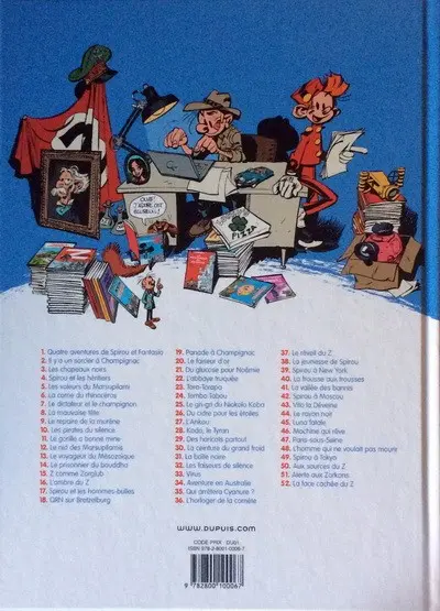Verso de l'album Spirou et Fantasio Tome 4 Spirou et les héritiers