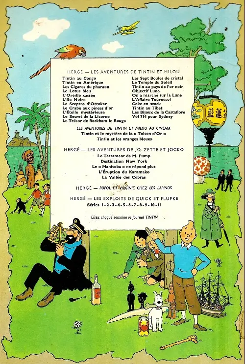 Verso de l'album Tintin Tome 6 L'oreille cassée