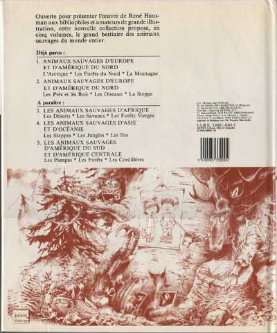 Verso de l'album Animaux sauvages d'Europe et d'Amérique du nord Tome 2