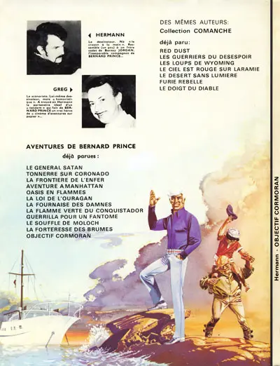 Verso de l'album Bernard Prince Tome 12 Objectif Cormoran