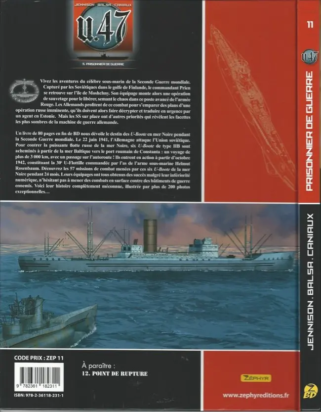 Verso de l'album U.47 Tome 11 Prisonnier de guerre