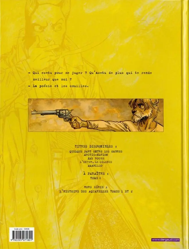 Verso de l'album Blacksad Tome 5 Amarillo