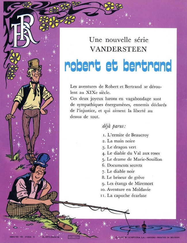 Verso de l'album Robert et Bertrand Tome 11 La capuche écarlate