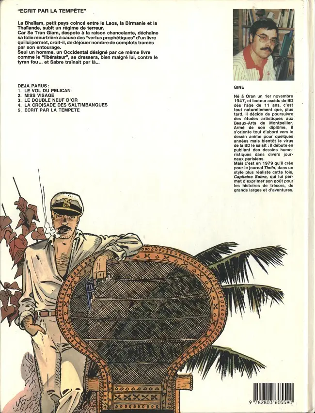 Verso de l'album Capitaine Sabre Tome 5 Écrit par la tempête
