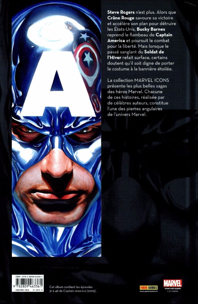 Verso de l'album Captain America Tome 3
