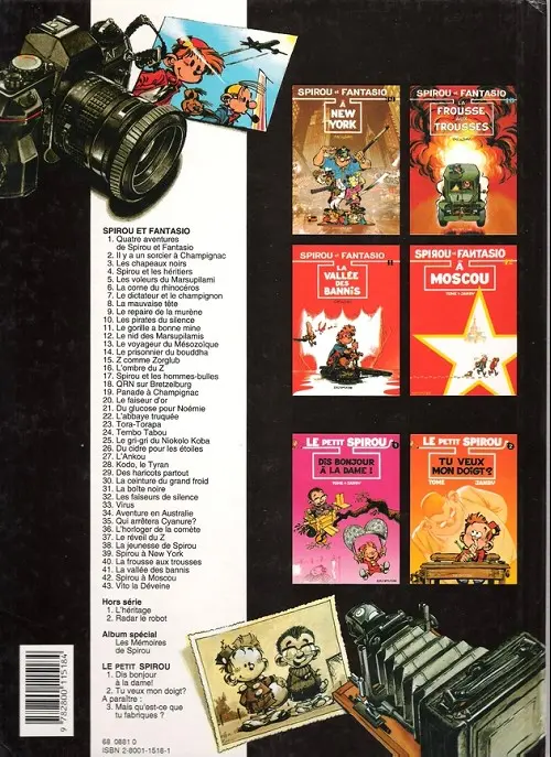 Verso de l'album Spirou et Fantasio Tome 39 Spirou à New York