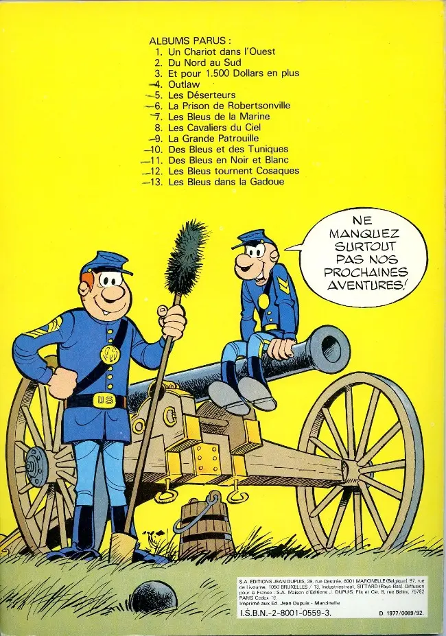 Verso de l'album Les Tuniques Bleues Tome 12 Les Bleus tournent cosaques