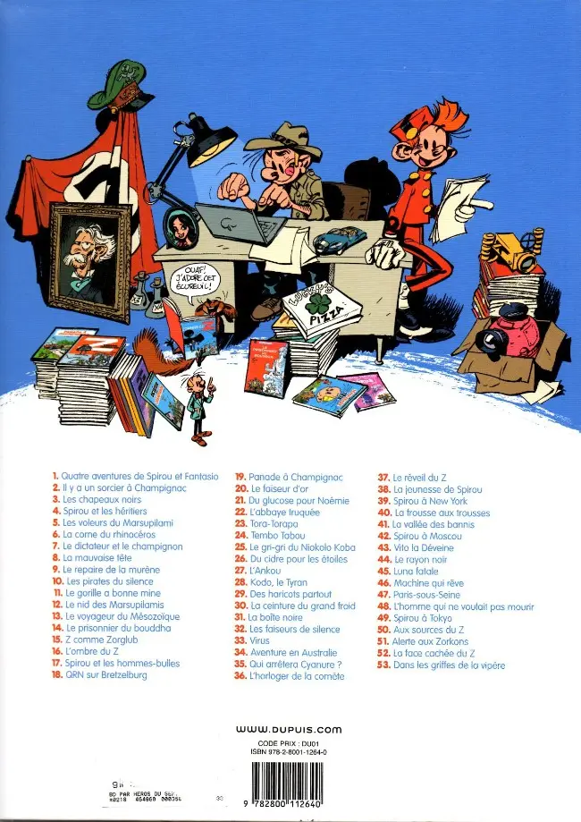 Verso de l'album Spirou et Fantasio Tome 36 L'horloger de la comète