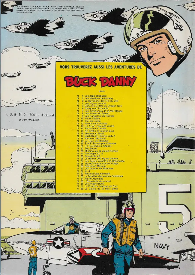 Verso de l'album Buck Danny Tome 29 Opération Mercury
