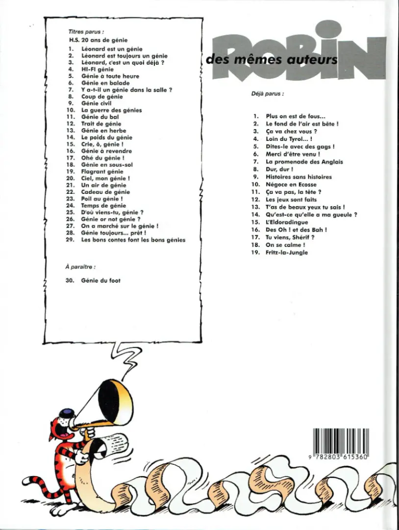 Verso de l'album Léonard Tome 17 Ohé du génie !