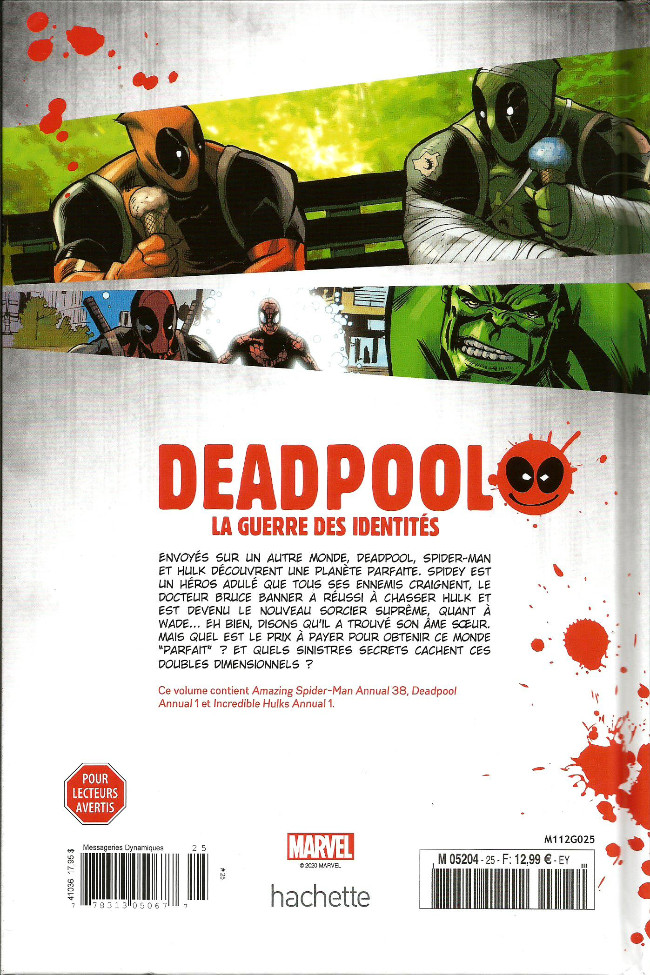 Verso de l'album Deadpool - La collection qui tue Tome 25 La guerre des identités