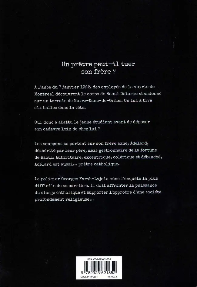 Verso de l'album L'affaire Delorme